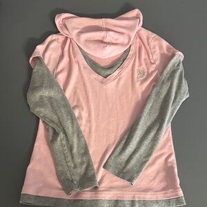 BONGO Pink Hooded Top with Grey Trim